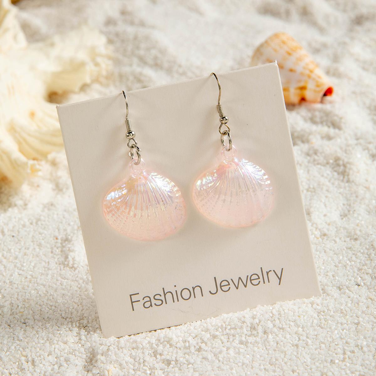 

Серьги-подвески с цветными поляризованными подвесками в виде морских раковин и элементов пляжа и океана, комплект из женских ювелирных изделий