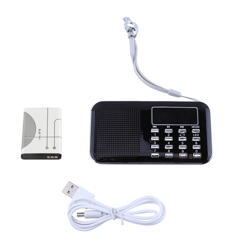 Mini Portable LCD Digital AMFM Radio Stereo o Speaker Music Player USB Micro SD TF Card