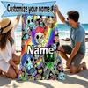 Custom Name Personalized Dandy's World Print Beach Towel, for Trip Camping Beach Party Home Decor, Birthday Gift for Family & Friends