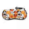 Portable Eyewear Case Cute Dogs Illustration Sunglasses Soft Case Glasses Box with Lanyard Zipper Eyeglass Case