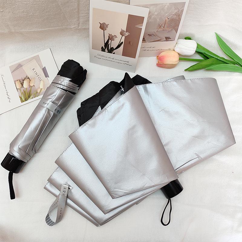 Tianti 336T Silver Coated Three-Fold Sun & Rain Umbrella with UV Protection - Custom Logo Option