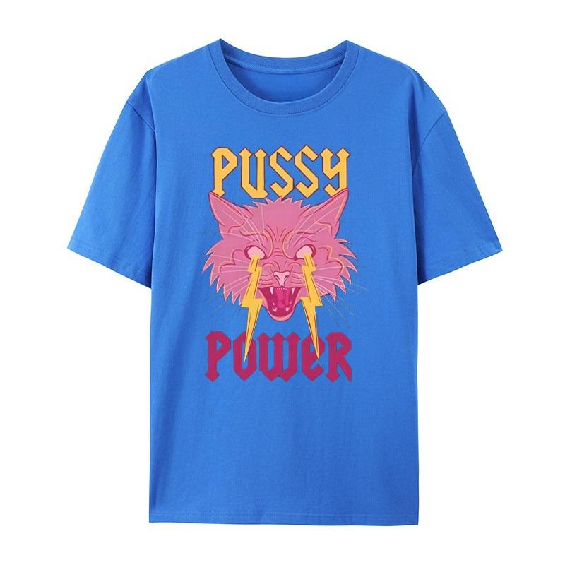 Trendy Classic Hiphop Lightning Cat Casual Tshirt Mens and Womens Luxury Brand Top