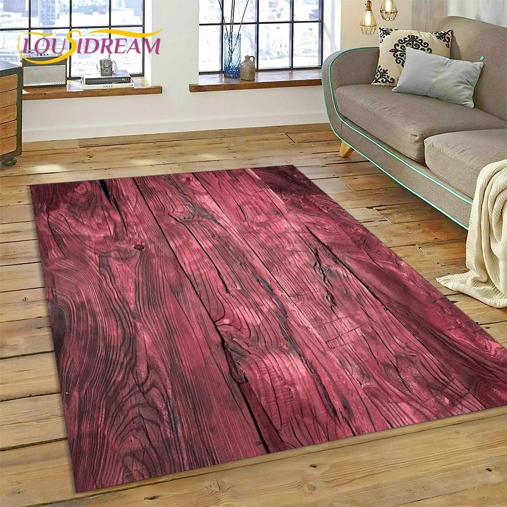 Color 3D Wood Grain Lines Carpet Rug for Bedroom Living Room Home Sofa Decoration,Children Game Large Decor Floor Mat Non-slip