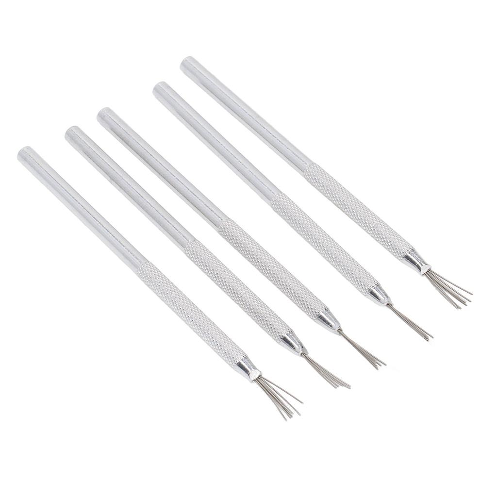 5 PCS Clay Needle Tools Silver White Aluminum Handle Clay Pottery Sculpting Texturing Modeling Tools