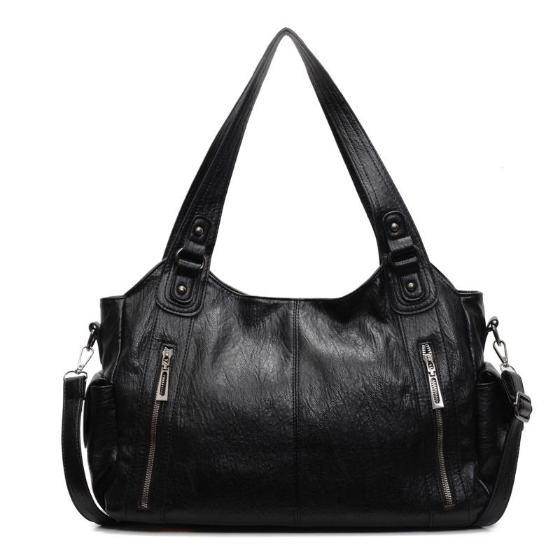 2025 Trendy Women's Retro-Style Tote: Large Capacity, Simple, Versatile, Single Shoulder & Crossbody Handbag.
