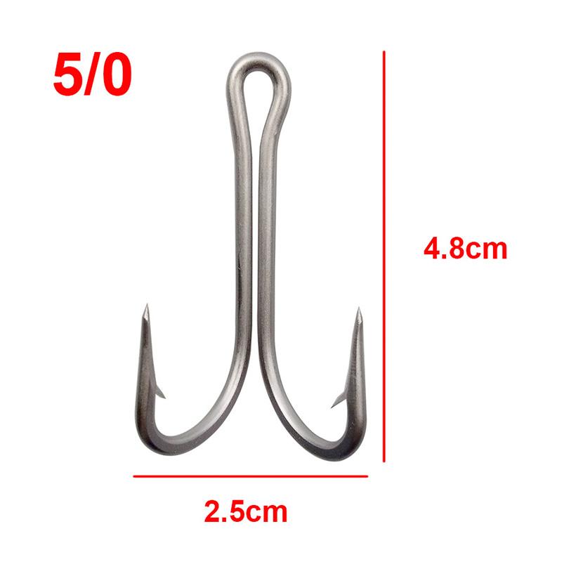 

10 шт. Двойные рыболовные крючки из нержавеющей стали 7982 Большие Прочные Острые Двойной рыболовный крючок Размер 4/0 5/0 6/0 7/0 8/0 9/0