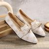 New Pointed Toe Flat Bottom Single Shoes Spring Autumn Woman  Loafers Bowknot Mesh Casual Shoe Walking Ladies Light Soft Sole