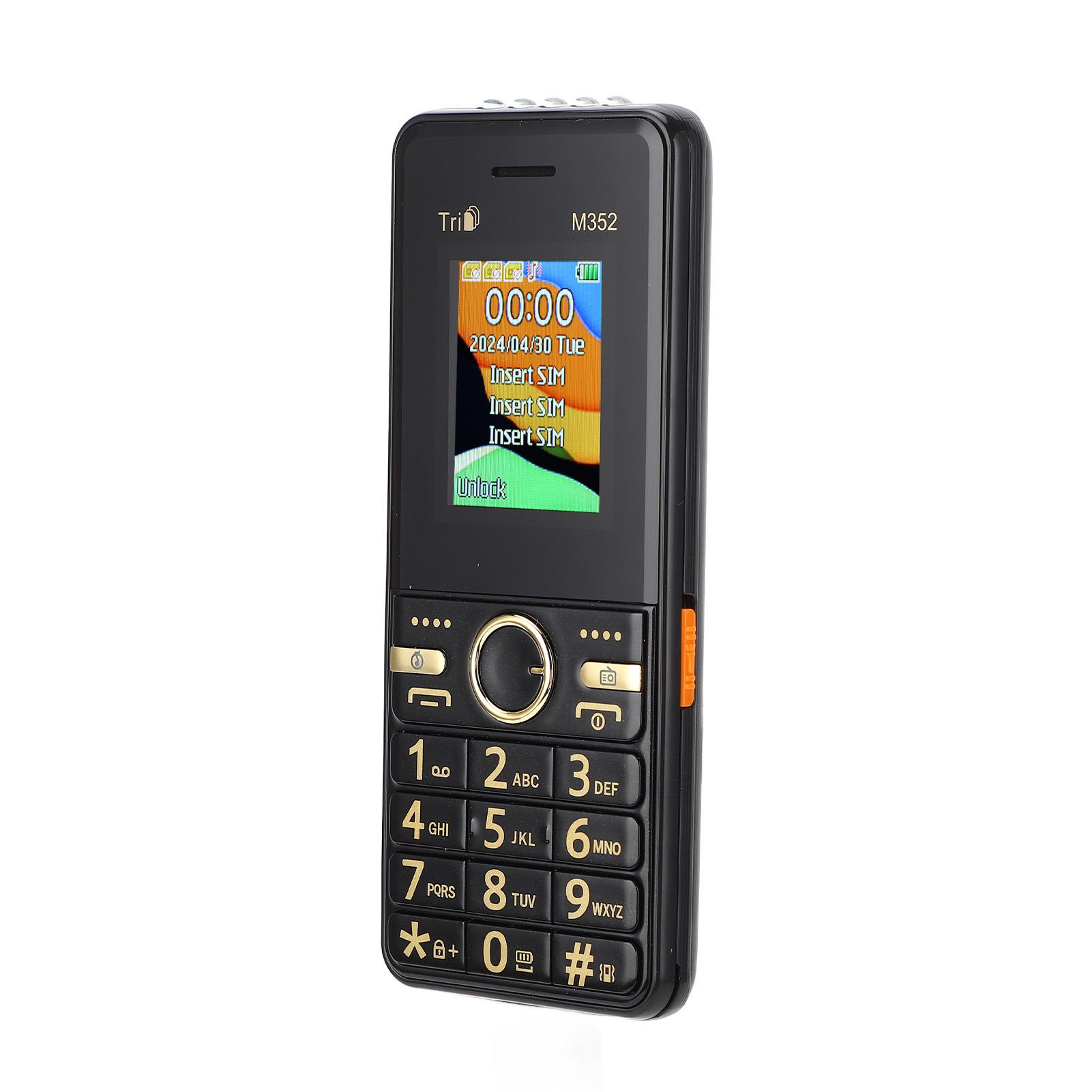 

2G GSM Мобільний телефон для літніх людей 3 SIM-карти 3600 мАг Довгий час роботи батареї Розблокований Кнопковий телефон для літніх людей US Plug чорний