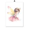 Pink Fairy Unicorn Arrow Flower Name Custom Nursery Wall Art Canvas Painting Posters And Prints Picture For Girl Kids Room Decor