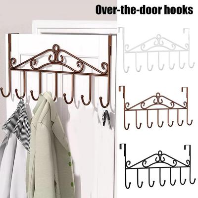 Behind The Door Hooks Household Storage Wall Hanger Hooks No Punch Coat Rack Home Storage Door Hooks Towel Hanger Rack Organizer