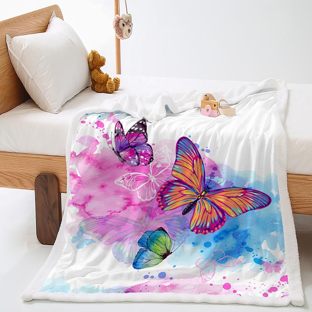 Blanket Animal Butterfly Blanket Lamb Fleece Crystal Fleece Blanket Blanket Universal