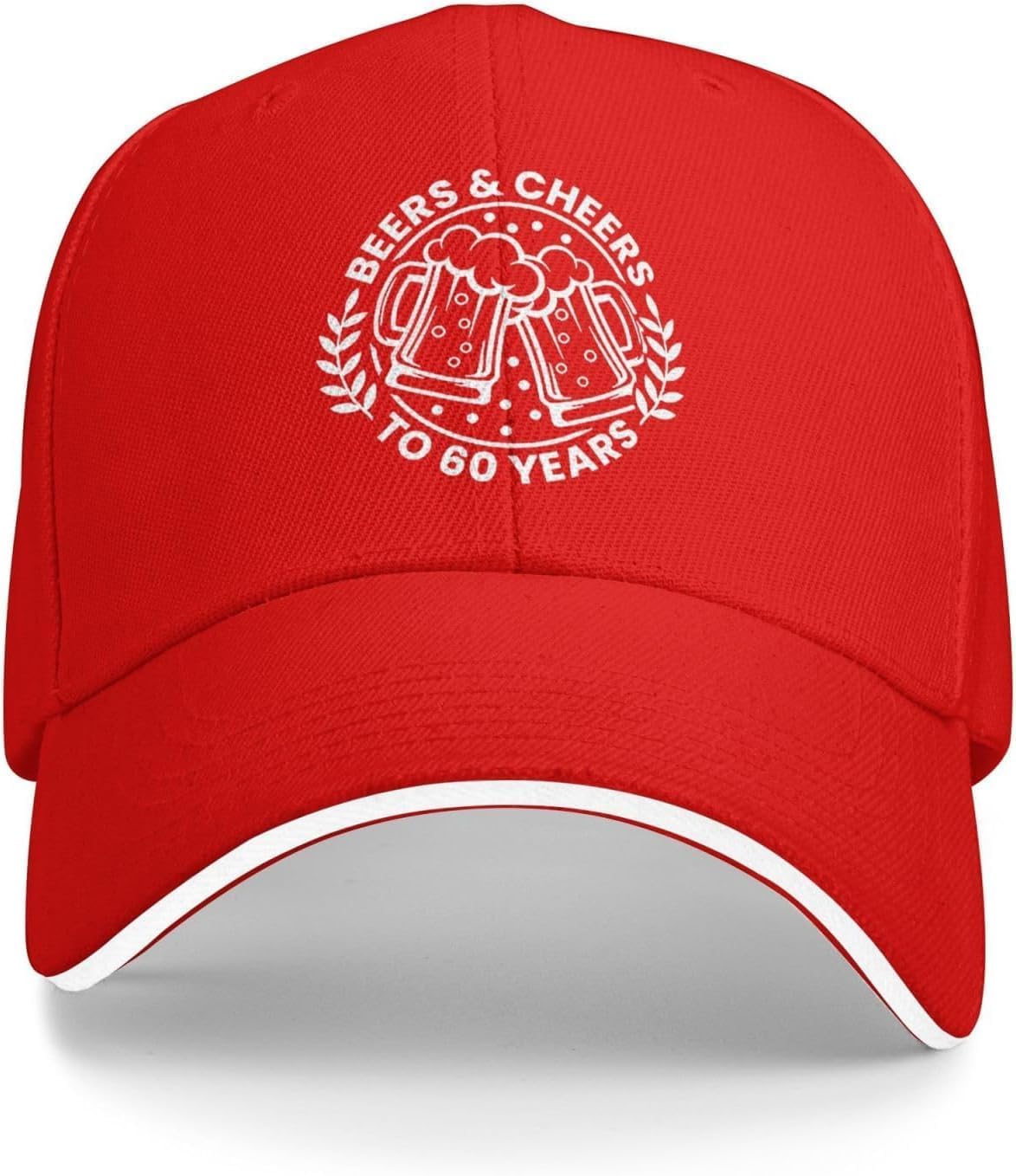 Beers And Cheers To  Years Baseball Cap Polyester Casual Sunhat Adjustable For Adults Adjustable