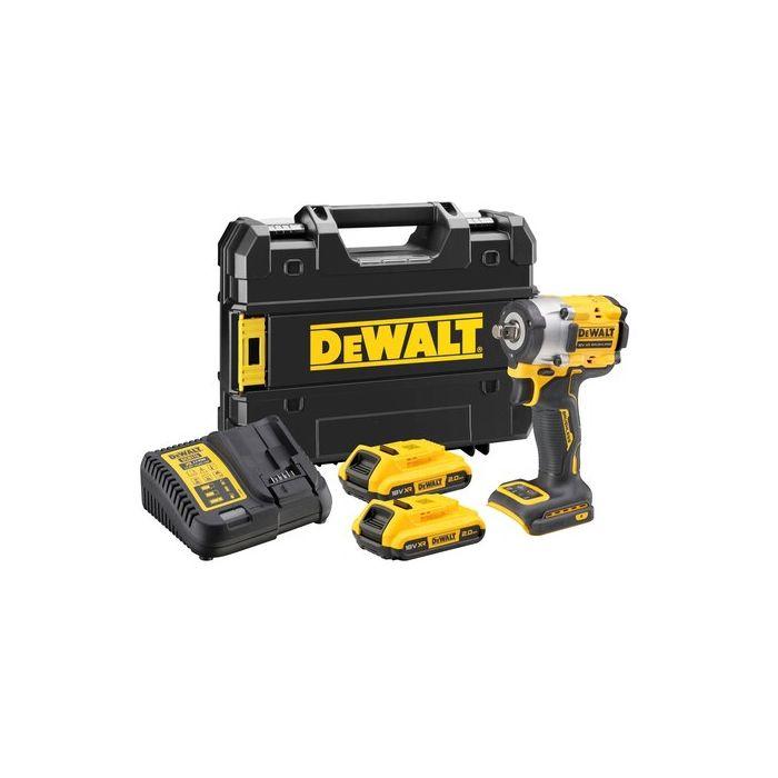 Boulonneuse à chocs 1/2' XR 18V 2Ah li-ion brushless DEWALT jonc de sécurité - DCF921D2T-QW