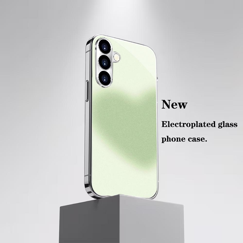 Solid color gradient pattern glass phone case suitable for Samsung Galaxy S26 S25 S24 S23 S22 S20 FE/Ultra/Plus anti drop