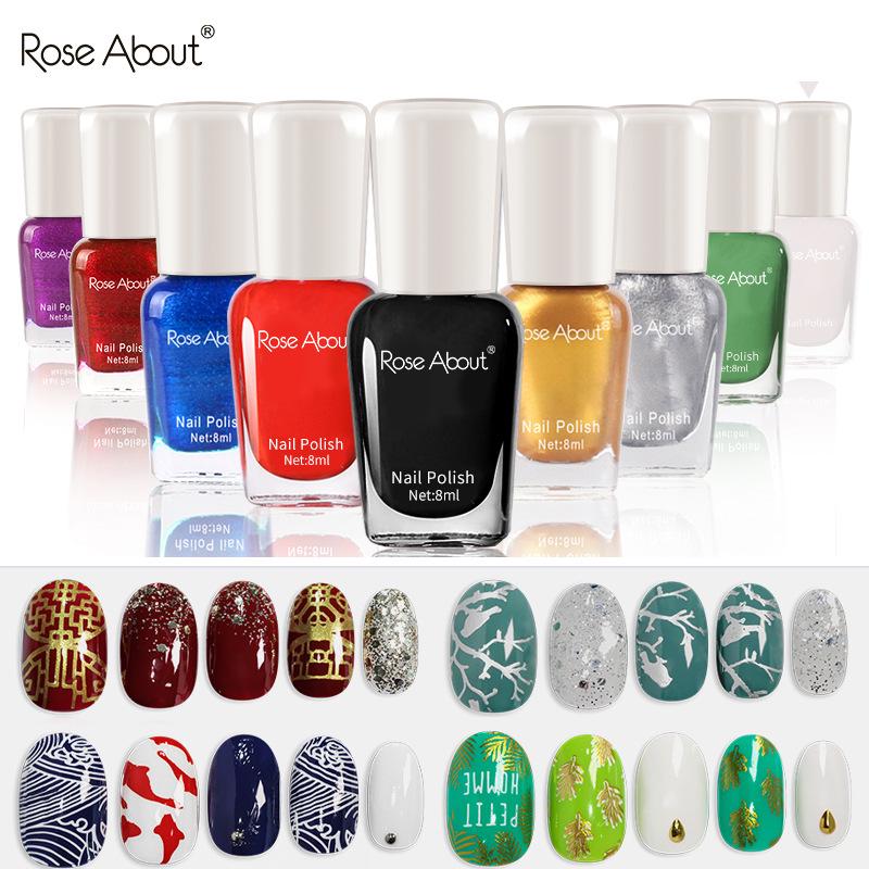 Peelable Nail Art Stamping Polish Set, 8ml - Long-Lasting, No-Bake, Easy-Transfer Formula