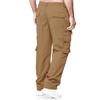 Men's Spring and Autumn Solid Straight Legged Cargo Pants Casual Multi-Pocket Long Pants Loose Fit Outdoor Fitness Trousers