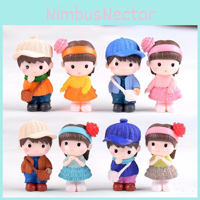 Delightful Mini Couple Figurines With Realistic Shapes For Enchanting Gardens