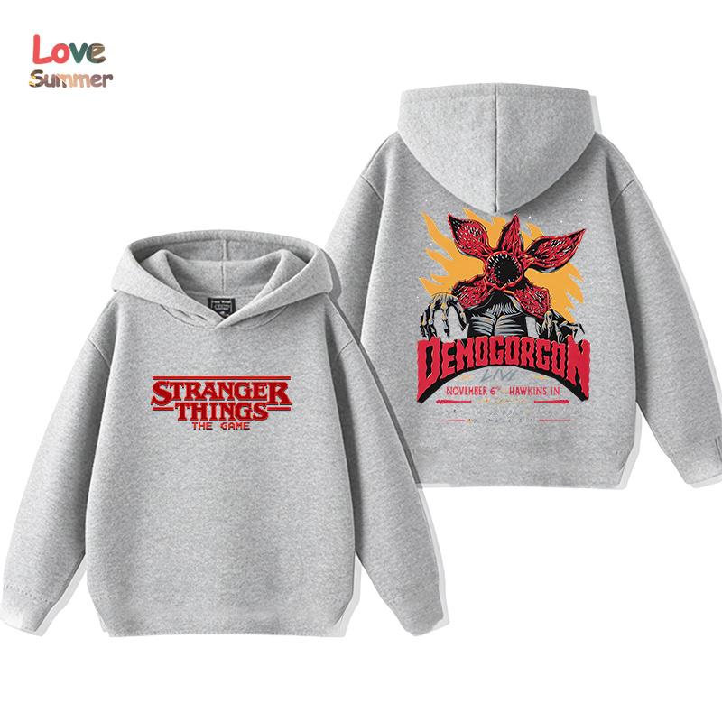 Stranger Things 5 Kinder Hoodie Jungen Pullover Mädchen Beliebt 2025 Hoodies Bedruckte Hoodies Lange Ärmel Kinder Tops Kinder Sweatshirts