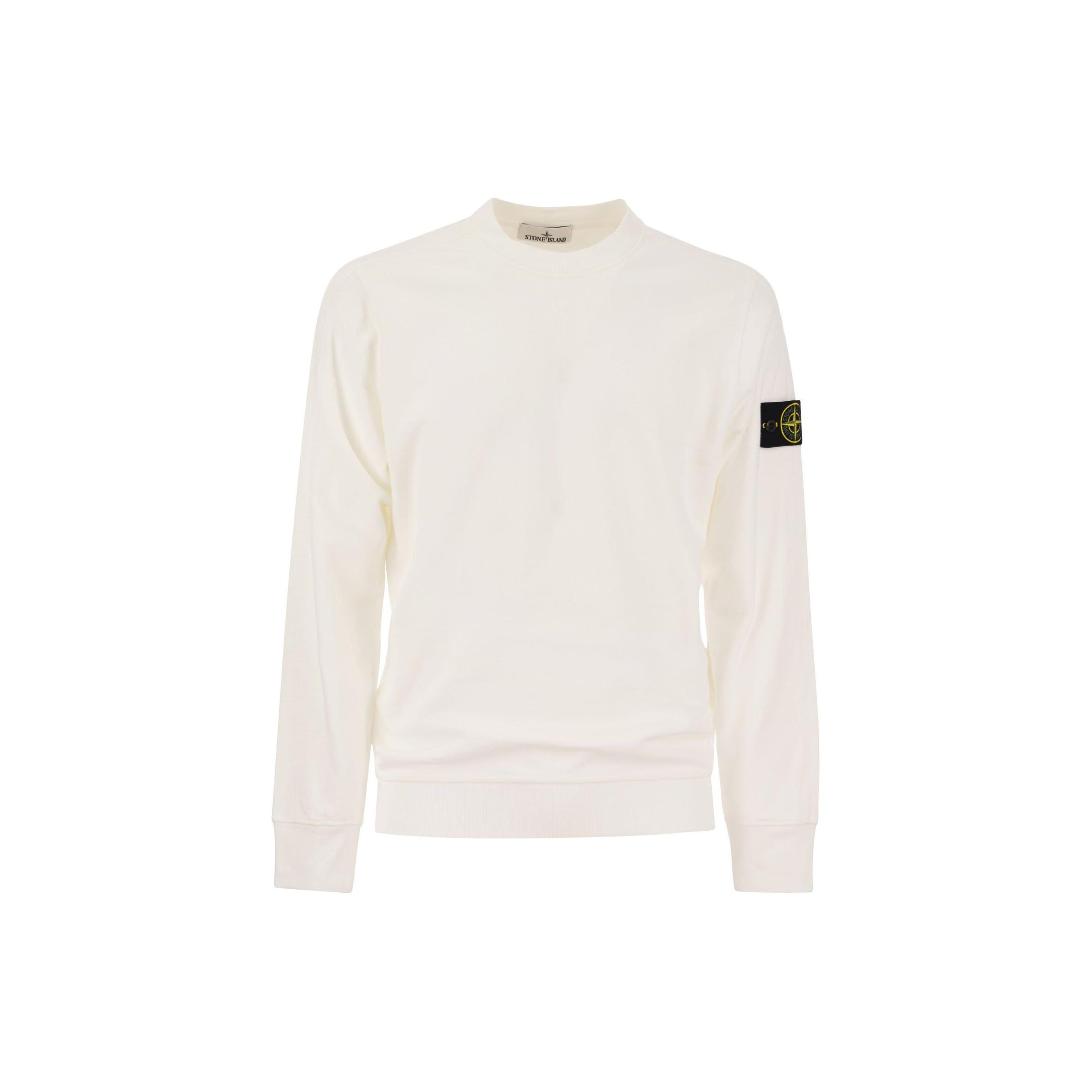 

Stone Island Ss24 Vintage Wash Distressed Logo Crewneck Sweatshirt Men sweatshirt White 801566060-V0001 XL