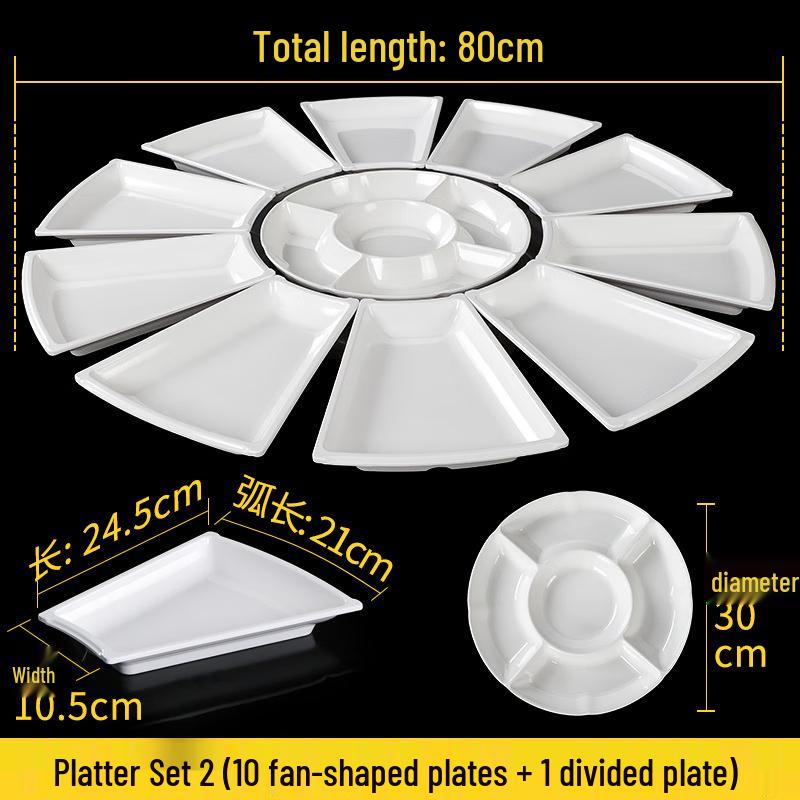 Набор обеденных тарелок Shengjia из меламина в форме веера