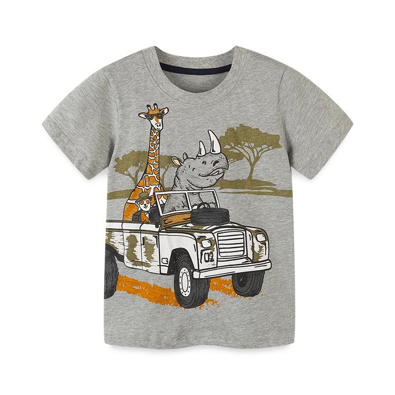 Children s T-shirts, cartoon print T-shirts for children, summer cotton crew neck, boys  tops 2Y(90cm)