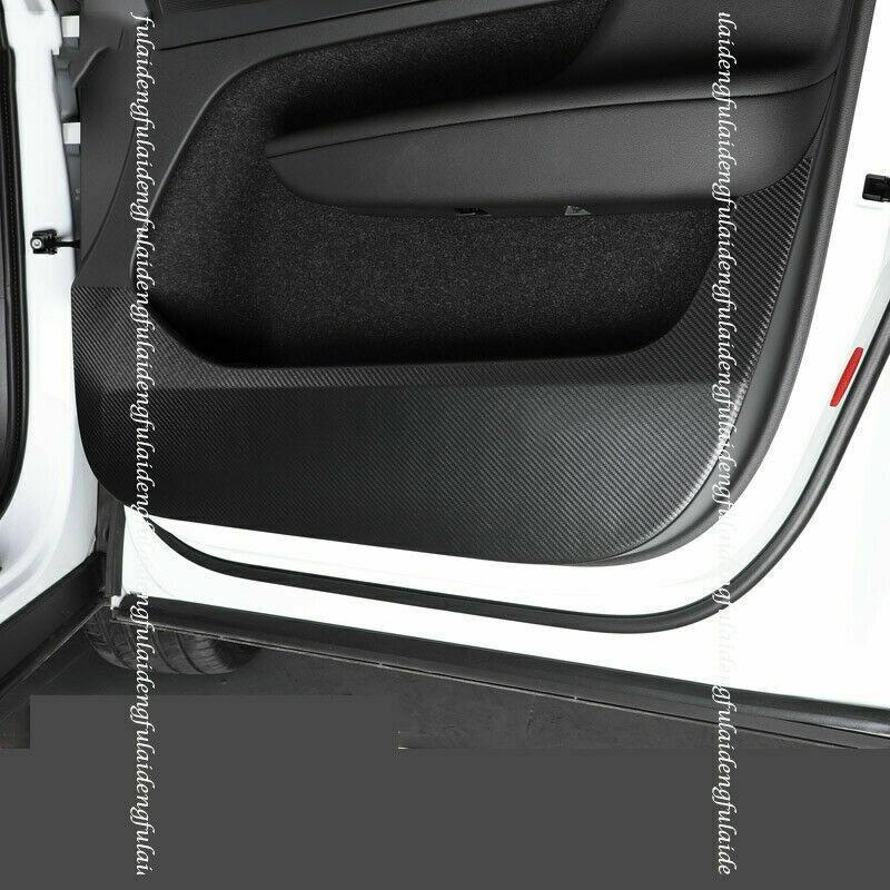 For Volvo XC40 19-21 Carbon fiber PU leather Door Anti Kick Pad Protective Trim