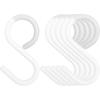 6-Pack Secure & Quiet Plastic S Hooks, Flexible Neck for Easy Twist & Lock, Completely Rust-Free, Holds up to 10 lbs, White, Large (3.5 inch)