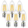 LVWIT Chandelier Bulbs, E17 Base, 60W Equivalent, 806LM LED Filament Bulbs, 2700K Warm White, Wide Beam, Clear Bulbs, Energy Saving, PSE Certified,
