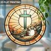 D Flat Acrylic Cross Design, Indoor and Outdoor Decoration - No Battery/electricity Required, Free Day Decoration, Shop Decoration, Durable Outdoor