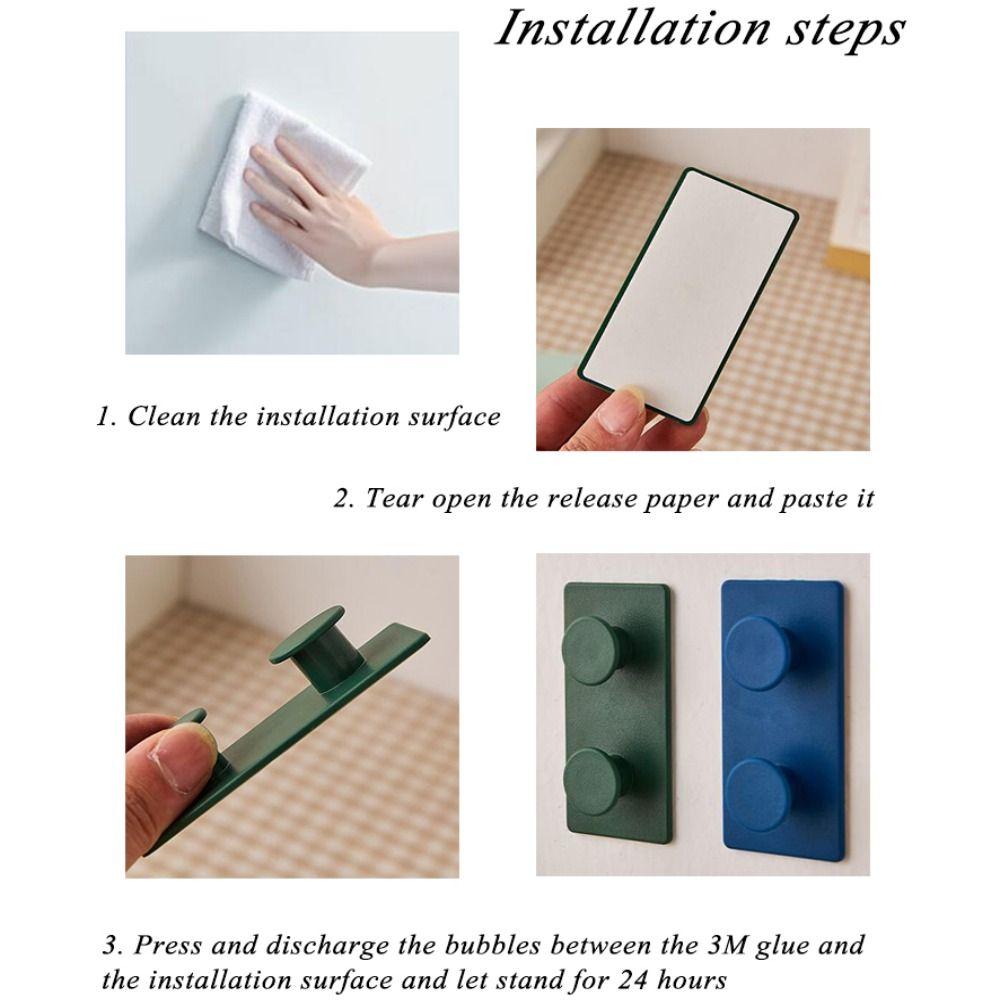 Simple Four Color Suit No Punching Hanging Clothes Building Block Strong Adhesion Coat Hook Hook Key Hook Kitchen Accessories