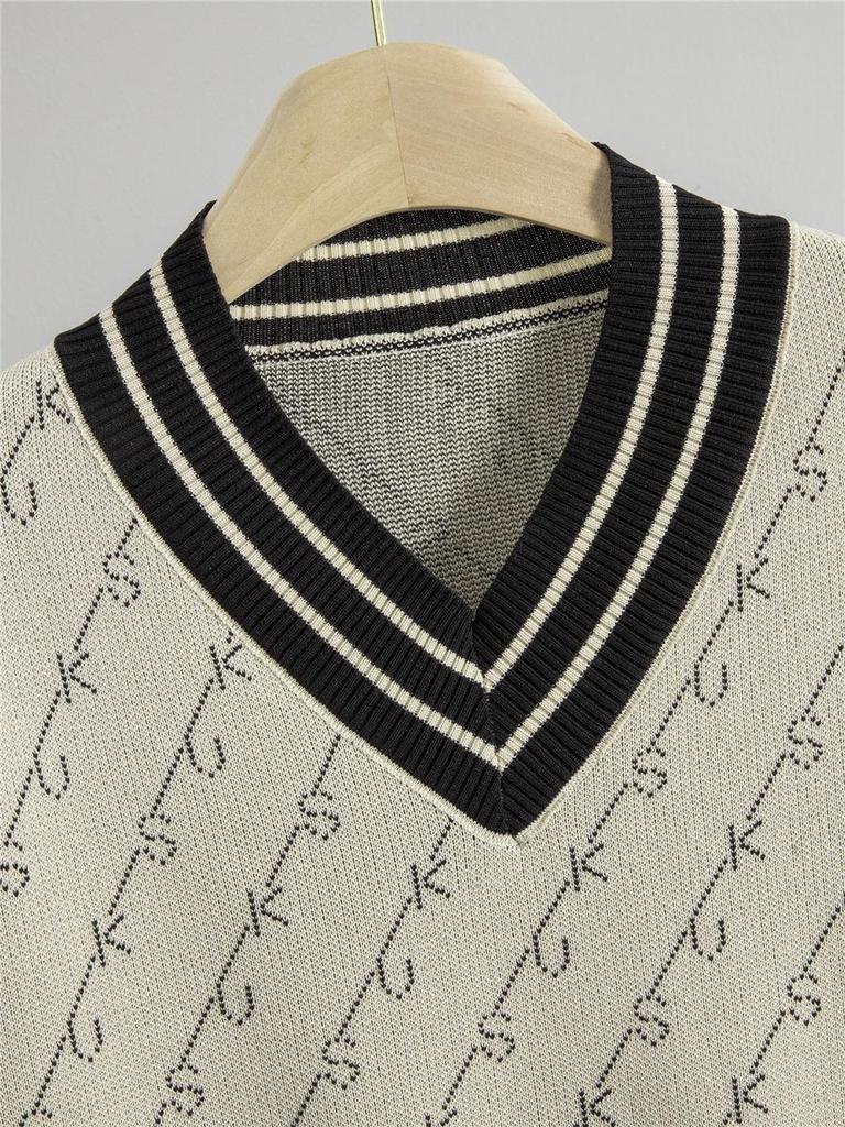 Women's Autumn/Winter Striped Knit Sweater & Wide-Leg Pants Set - Little Fragrance Style Casual Sportswear