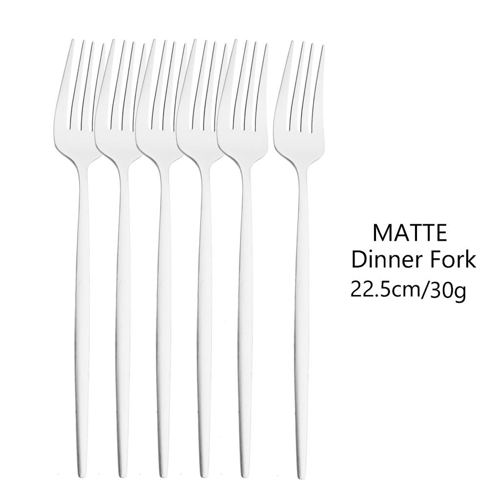 6Pcs Matte Stainless Steel Dinner Fork Set Cutlery Gold Silverware Kitchen Flatware Western Dinnerware Restaurant Table Forks