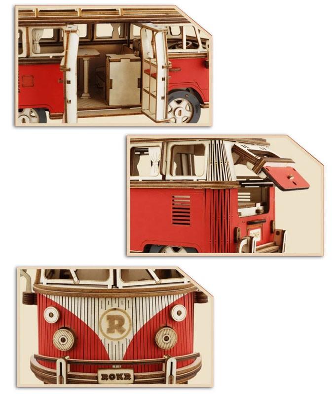 Puzzle 3D Drewniane Model Samochodu Volkswagen Vw T1