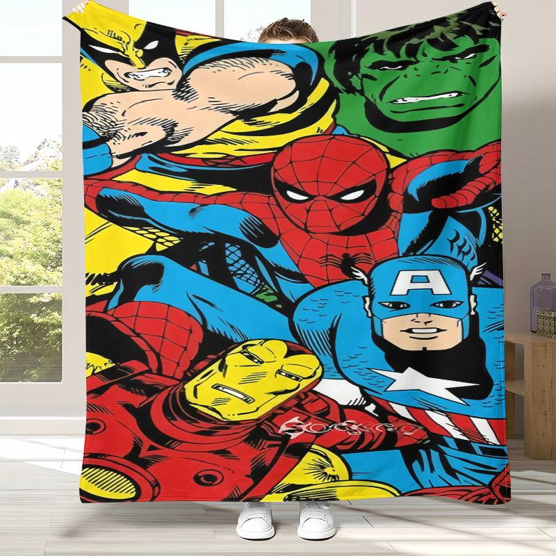 

Marvel Avengers Spider Man Cartoon Flannel Blanket,Ultra Soft Warm Plush Throw for Home Bedroom Bed Sofa Cover Office Picnic 75x90cm