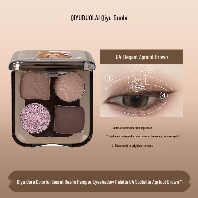 Miracle Dora Bestseller Quad: Earthy Matte & Shimmer Eyeshadow Palette with Under-Eye Glitter