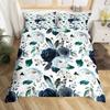Vintage Flower King Full Queen Duvet Cover Retro Pink Floral Comforter Cover Rose Green Leaves Bedding Set Polyester Quilt Cover