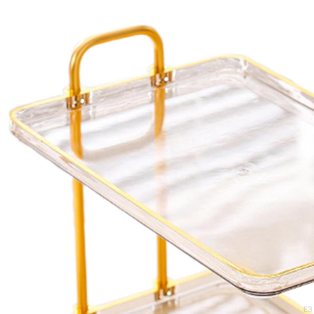 2 Layer Bathroom Counter Organizer Multifunctional Stand Light Luxury Display Shelf Sturdy Tray