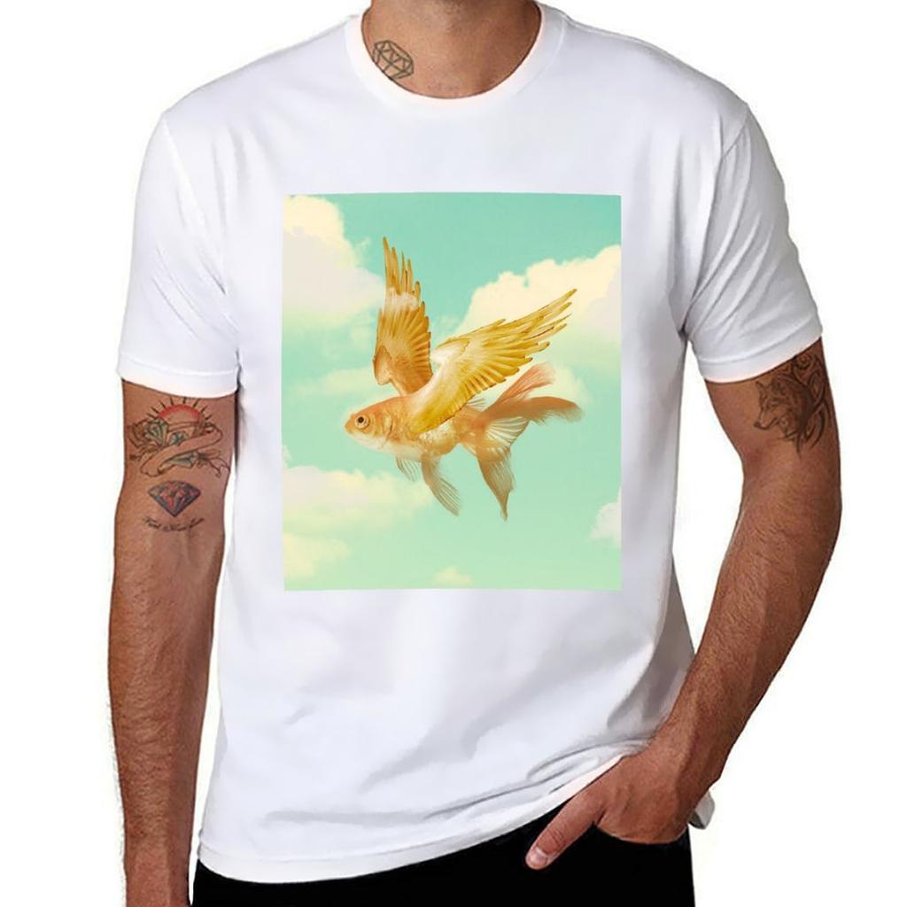Flying Goldfish TShirt Holiday Casual Short Sleeve Top