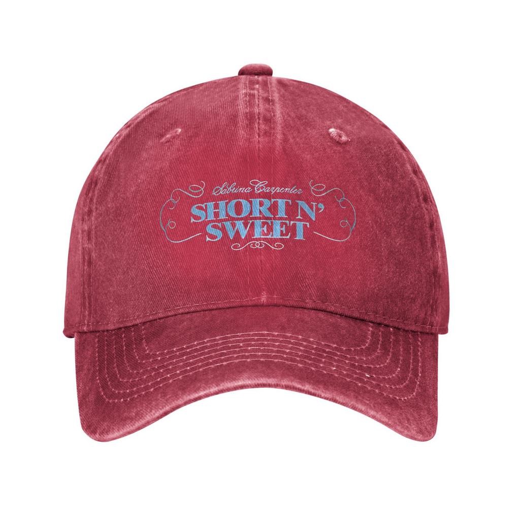Unisex Short N Sweet Tour 2025 Sabrina Carpenter Trykket Hatt Mote Slitt Bomull Baseballcaps Justerbar