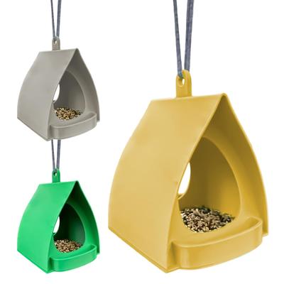 Cabin Design Hanging Bird Feeder Plastic Rain-Resistant Roof Bird Feeding Station Decorative Hut Shape Hummingbird Feeder