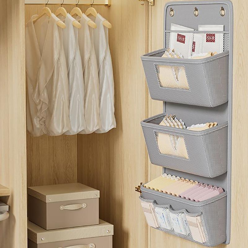 Hängender Aufbewahrungsorganizer Oxford-Gewebe Wandmontierter Organizer Bohrfreie Installation Unterwäsche Socken Organizer Zuhause Wohnheim Schrank Aufbewahrungstasche