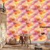 Watercolor Galaxy Wallpaper Peach, Cream and Coral 50x1000