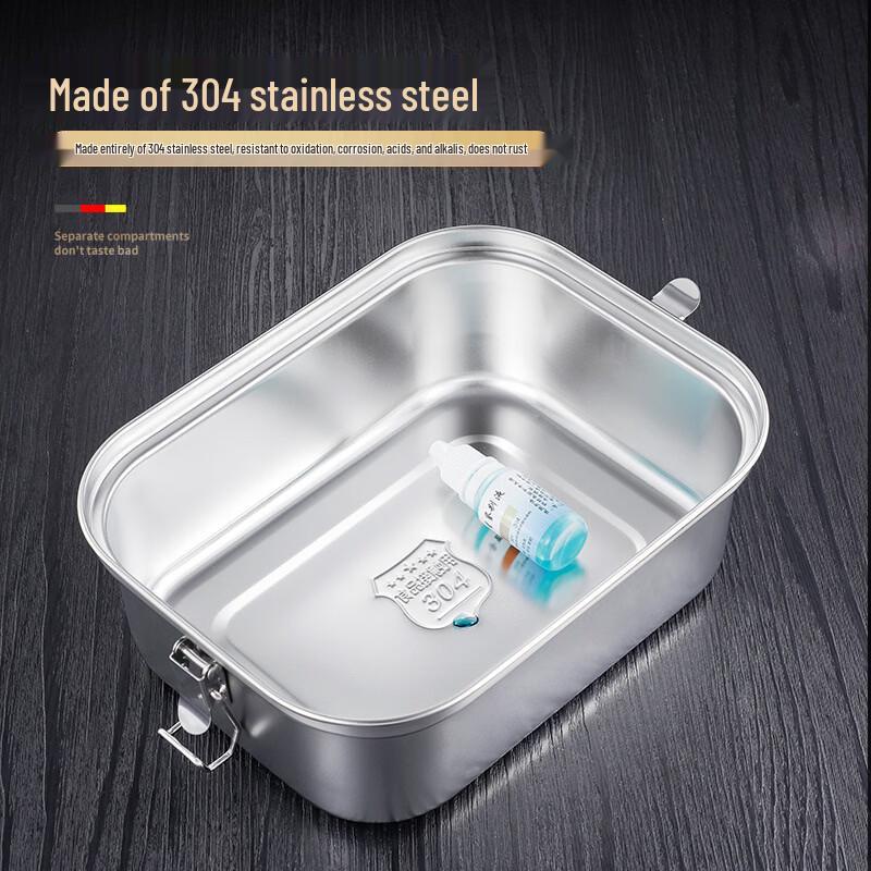 Portable Double-Layer 304 Stainless Steel Lunchbox