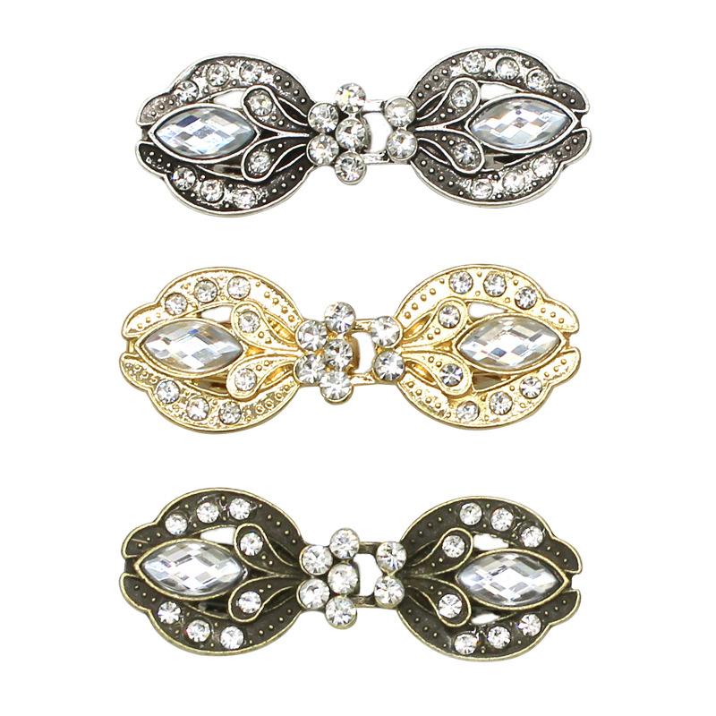 1PC Rhinestone Brooch for Cheongsam Fashion Rhinestone Collar Pin Elegant Modesty Clip Qipao Dress Clasp