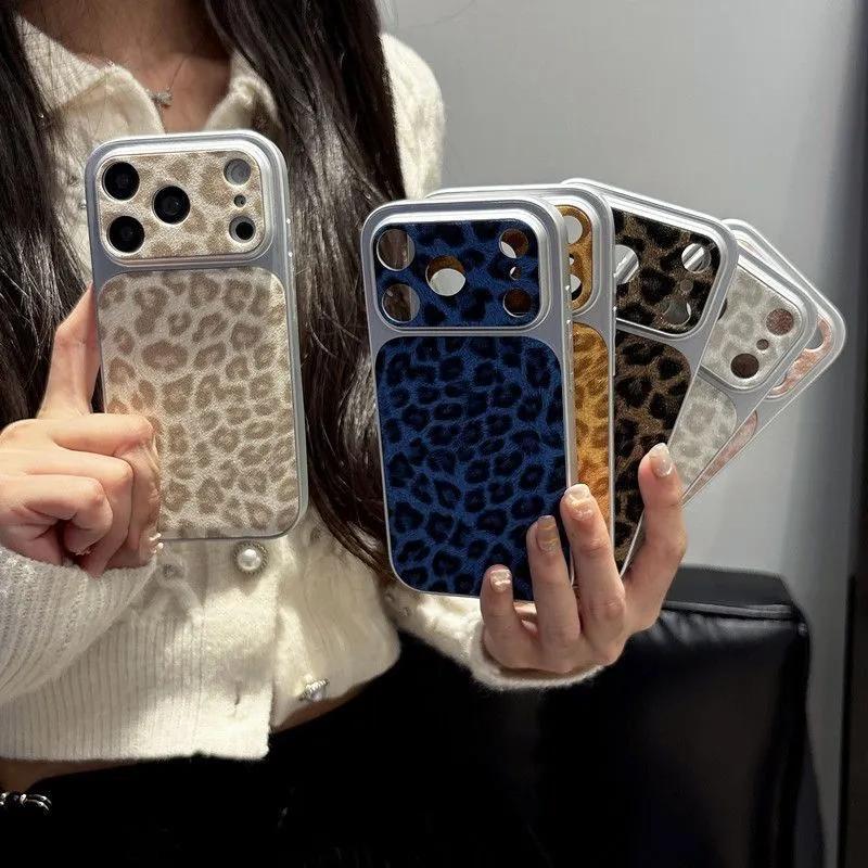 Cool Leopard Print Leather Texture Pattern Shockproof Phone Case for iPhone 17 AIR 16 15 14 13 12 11 PRO MAX PLUS Y2K Soft Cover