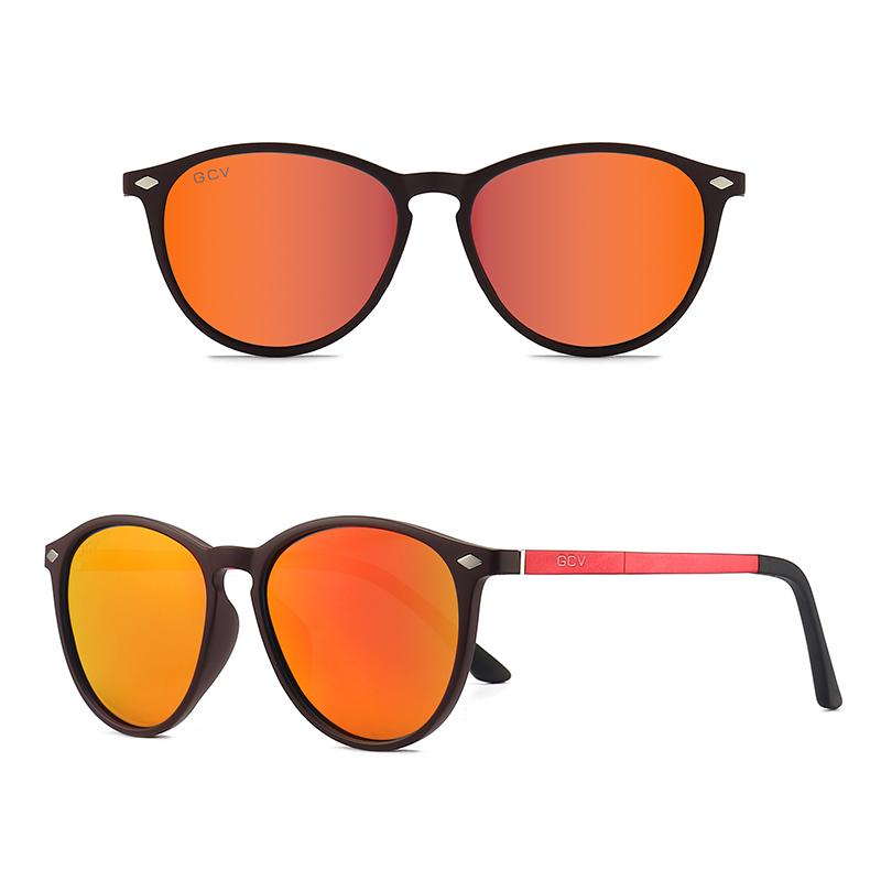 GCV 2021 Ultra Hafif TR90 Güneş Gözlüğü Erkek Kadın Polarize TAC Lens Sürüş Güneş Gözlüğü Kadın Spor Kedi Gözü Kelebek Yuvarlak