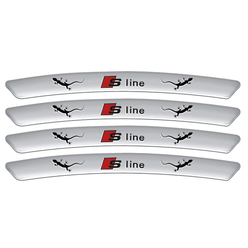 4pcs Aluminum Car Styling Wheel Rim Sticker SLINE Emblem Accessories For Audi A1 A3 8P A4 B5 B6 B8 A5 A6 C5 C6 A7 A8 Q3 Q5 Q7 TT