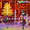 Solar Christmas Tree Lights, 5-Layer Fiber Optic, 7-Color Changing, Waterproof Outdoor Decor, 3PCS