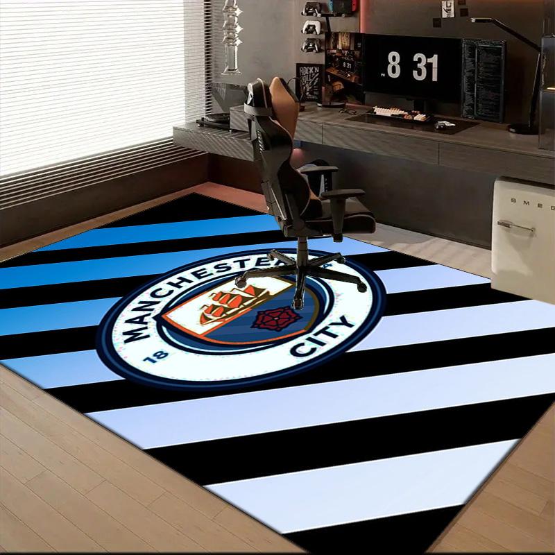 City Football Club Printed Office Carpet Chair Cushion  Entryway Rug, Rugs for Living Room, Bedroom Christmas gifts