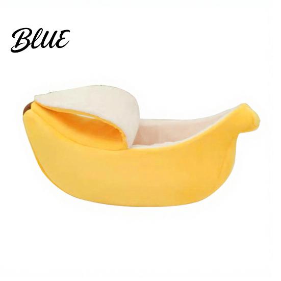 Decorative Pet Furniture for Home Banana Cat Bed Plush Cave Bed with Lid Fleece Lined Cozy Lid Hideaway Warm Semi Enclosed Cats Small Dogs,